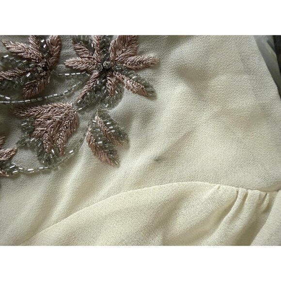 L'Autre Chose Ivory Wrap Blouse Bead Embroidery Size US 6 NWT $329 [jb] - Picture 5 of 11